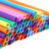 100pcs Long Drinking Straws Colorful Plastic Wide Straw Milk Tea Juice Cocktail Drink Straw Birthday Party Kitchen Accessories