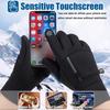 Gobygo Gloves Waterproof Silicone Anti-Slip Cycling Gloves Touch Screen Warmth Fleece-Lined Thickened Outdoor Fishing Gloves