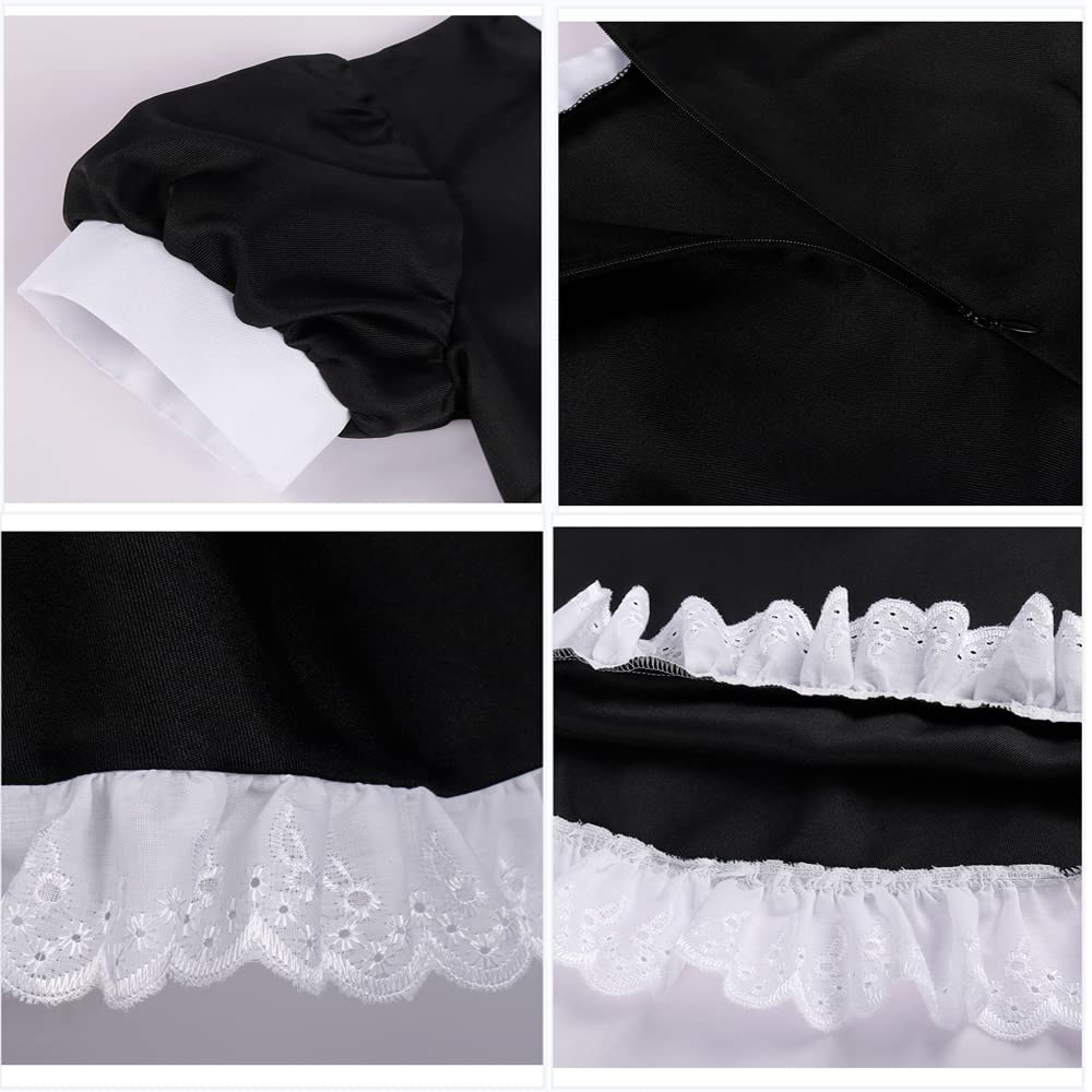 [FULINE] Maid Clothes, Cosplay, Maid, Standard Costume, 3 Piece Set, Costume, Cosplay, Cute, Men's, Women's, Halloween Cosplay, 3XL