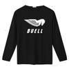 T-shirt con Stampa Logo Buell Motorcycles Girocollo vintage Lavata Comoda Elasticizzata moda Casuale Traspirante streetwear