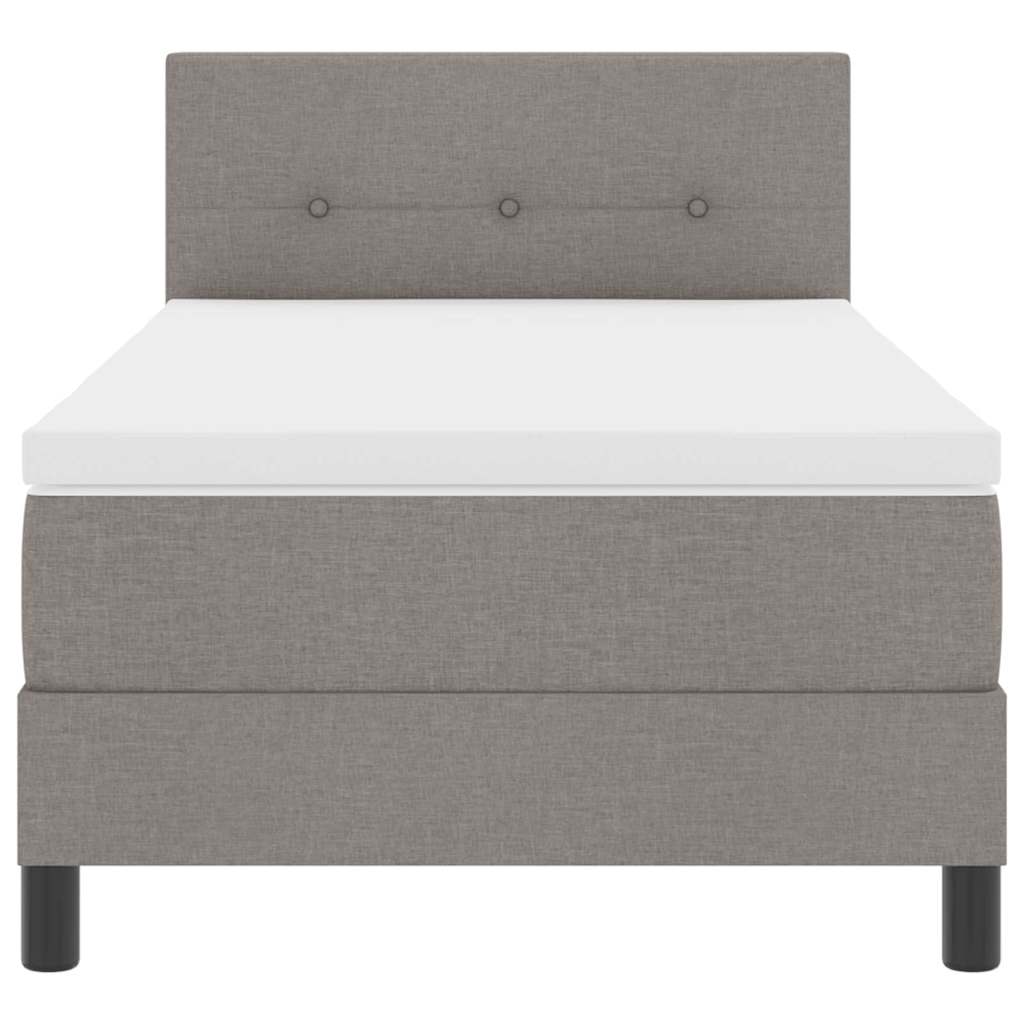 Box Spring Bed with Headboard Taupe 90 x 200 cm Fabric