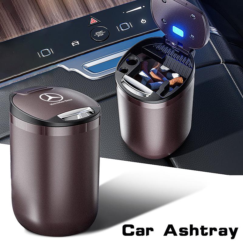Car Trash Can Organizer Storage Bag Garbage Bin Ashtray Car Accessories For Mercedes Benz AMG GLE CLS GLC CLA GLA GLK W205 W203C LU3
