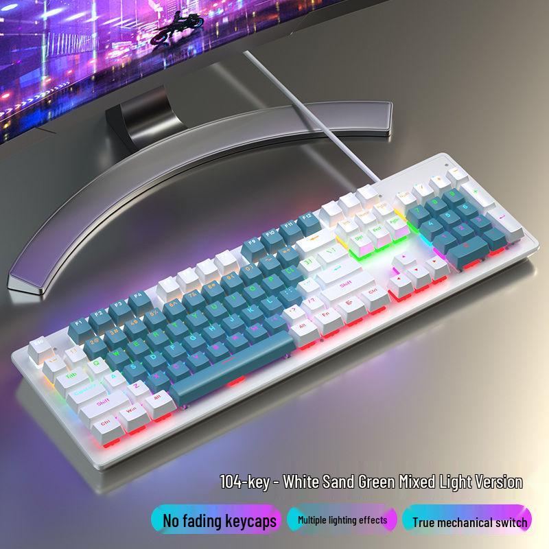 87/104 Key Mechanical Keyboard with Blue, Black, Red, Brown Switches for Gaming and Typing - Wired Universal for Desktop/Laptop