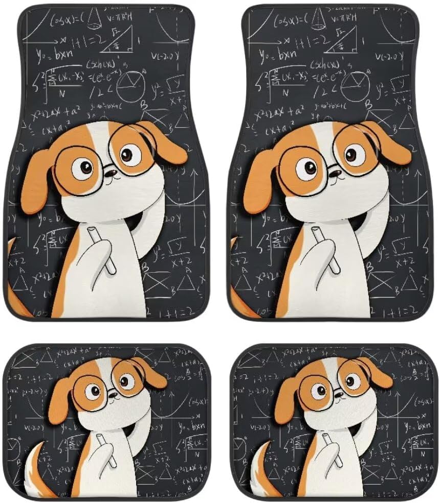 Van Car Interior Accessories 4-Piece Car Protector Mat Highland Cow Sunflowers Print All Weather Car Floor Mats Universal Fit Automotive SUV Sedan