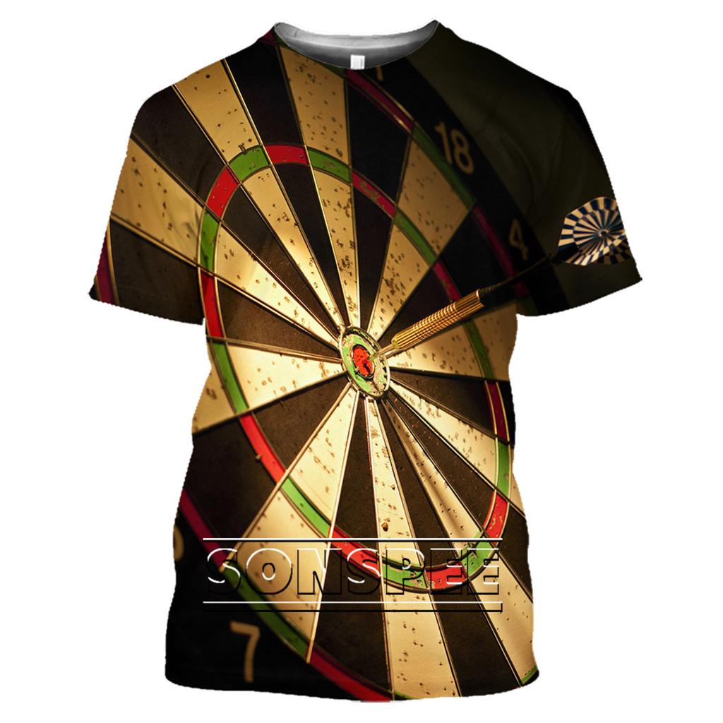 Men's Trend Short Sleeve Sports 3D Shirt Bottoming Shirt Darts Bet Personality Street Wild Top T-Shirt Fashion
