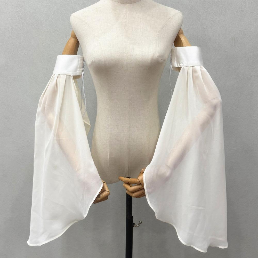 Thin Detachable Sleeves Breathable Gothic Wedding Gloves Sheer Bridal Gloves Wedding Party