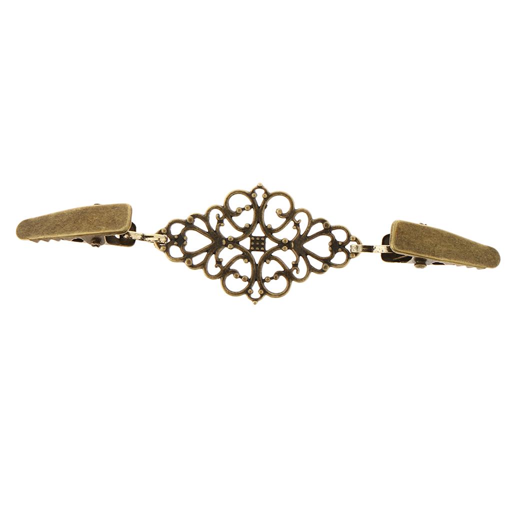Retro Cardigan Sweater Clips Shirt Collar Clasp Brooch Women