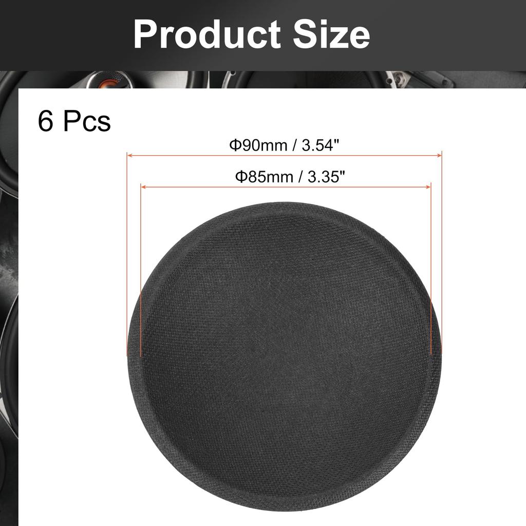 Uxcell 6pcs Speaker Dust Caps, 90mm3.5" Outer Diameter Dome Paper Caps, Subwoofer Coil Cover Caps, Speaker Decoration Accessories Repair
