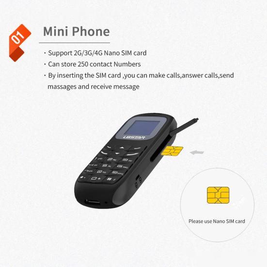 L8STAR BM70 Mini Multifunctional Small Screen Mobile Phone Multilingual Button Keypad Long Standby