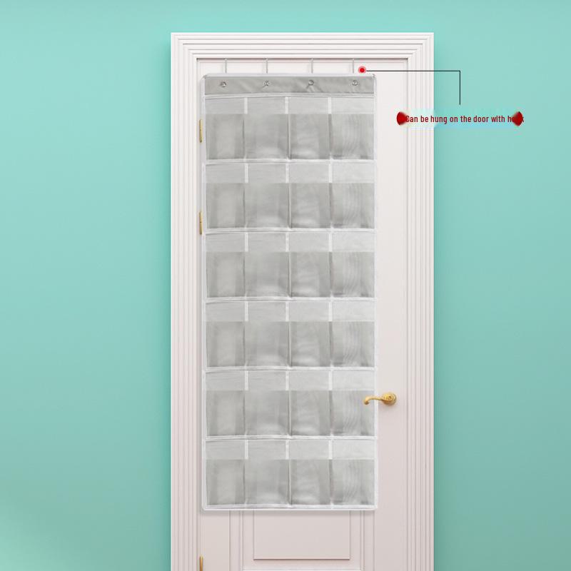 New 24-Compartment Fine Mesh Hanging Shoe Storage Bag with Reinforced Hooks