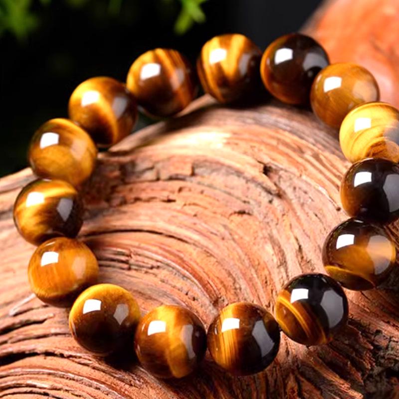 Tiger Eye Classic Birth Year Bracelet - Natural Yellow Tiger Eye Beads