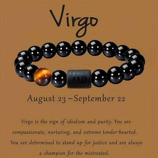 Pulsera de Ojo de Tigre y Piedra Pintada de las Doce Constelaciones