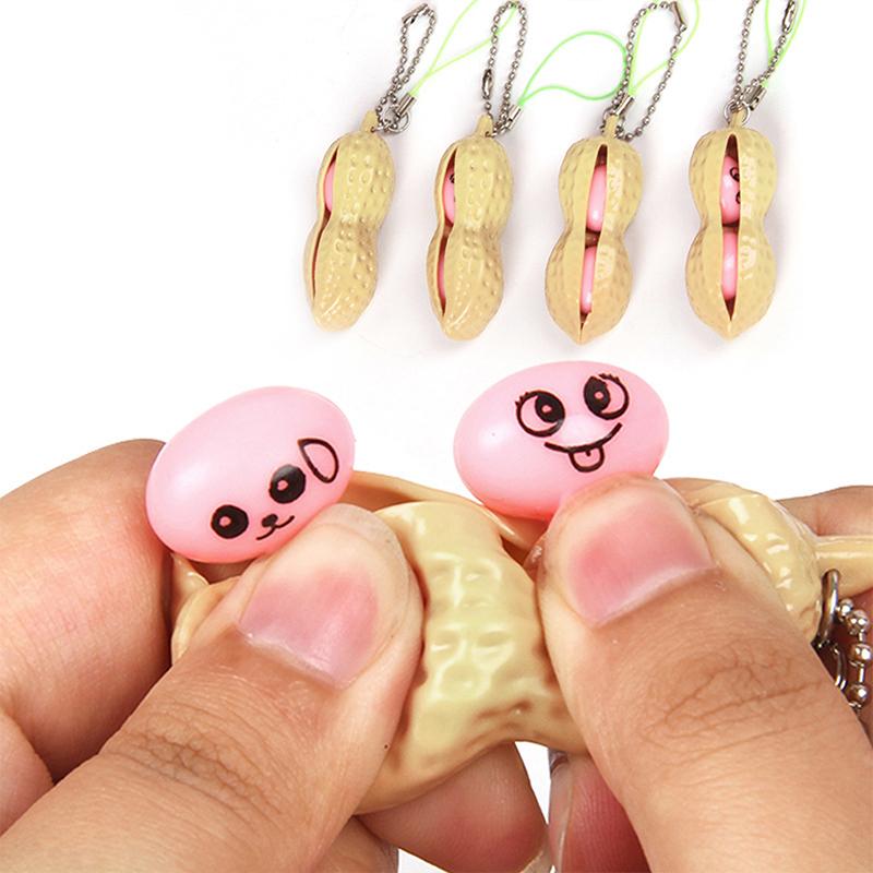 Fingertip Toy Soft And Cute Edamame Keychain Stress-relieving Squeezing Pea Adorable Stress-relieving Toy