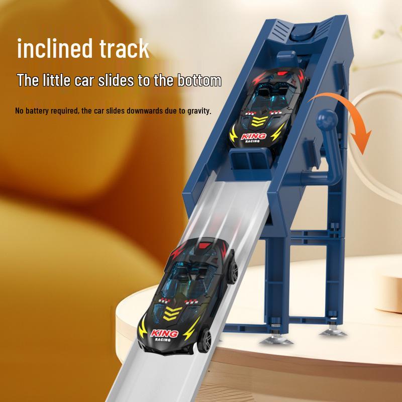 Parent-Child Alloy Racing Track Set - Sliding Toy Cars for Kids