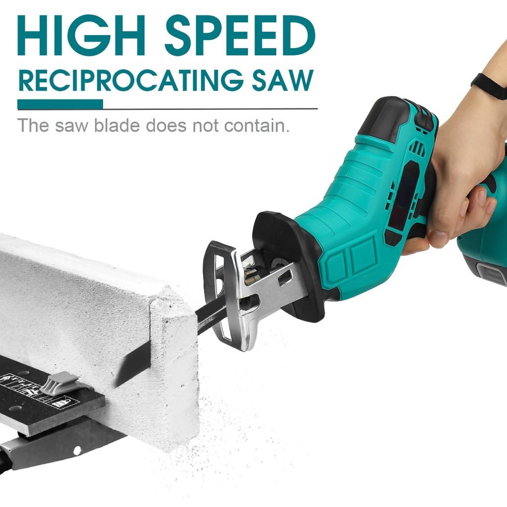 Cordless Electric Reciprocating Saw 128VF Li-ion Battery Saber Saw Variable Speed Metal Wood Cutter Tool for 18V Battery New