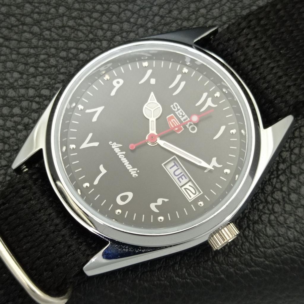AUTOMATIC VINTAGE REFURBISHED SEIKO 5 6309A JAPAN MENS BLACK WATCH a441266-4 Sk-a441266