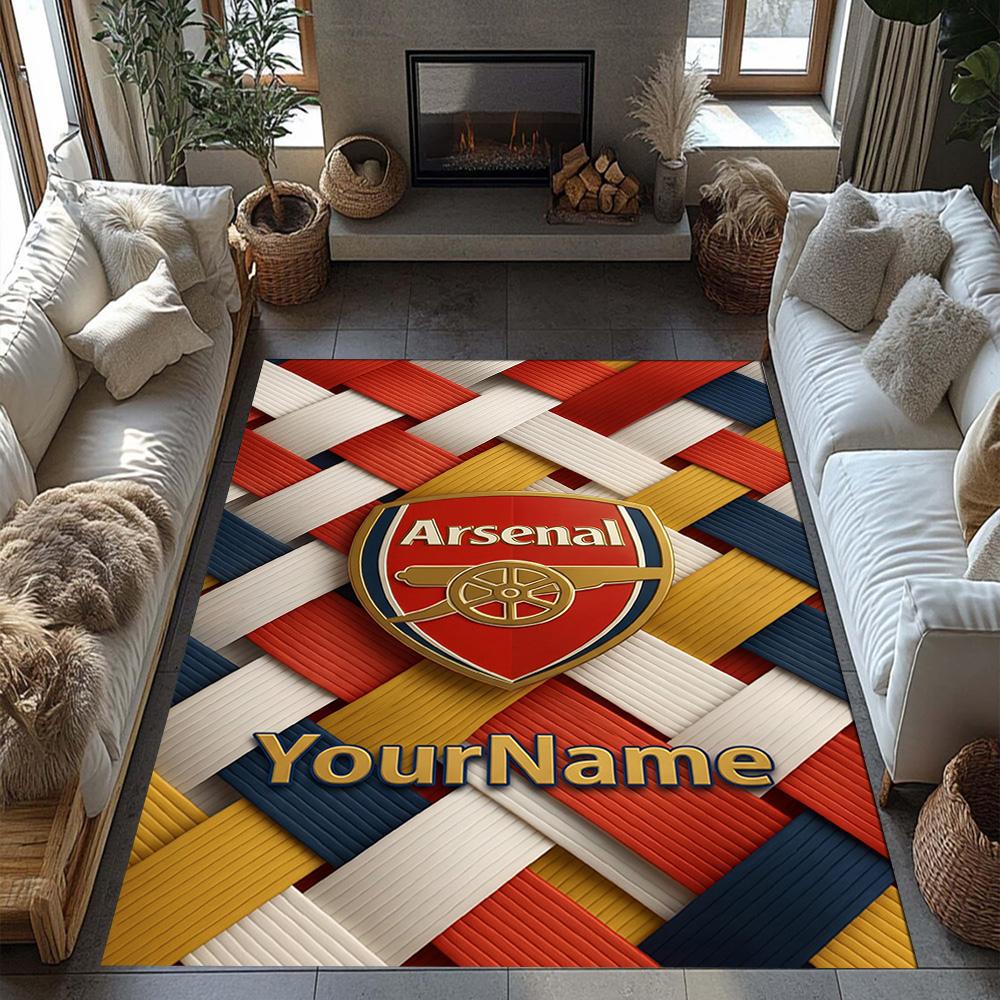 Arsenal Customize Text Carpet Suitable for Bedrooms Entryway Balcony Decorate room Anti-slip Rug Office home decor Best for Christmas