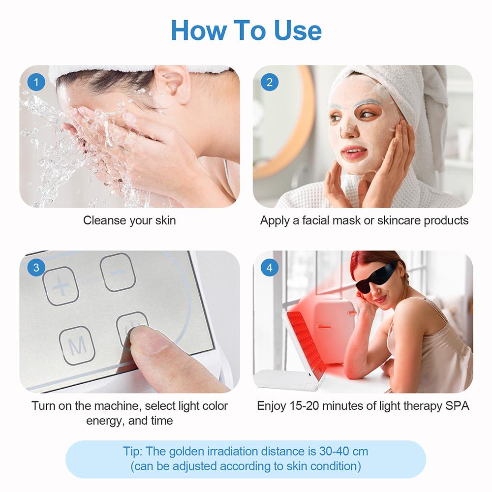 Wireless Face Body 4 Colors LED Photon Beauty Board Red Light Skin Rejuvenation LED Beauty Device Back Care LED Mask SPA Salon
