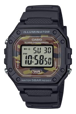 Watch Casio Collection [Official Japanese Product] Web-Exclusive Model W-218H-5BJF Men's Black X Camouflage