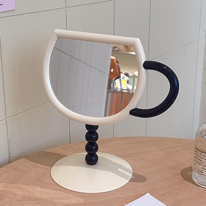 

Coffee Cup Shaped Makeup Mirror Creative Cosmetic Mirrors Adjustable Decorative Mirror for Student Dormitory Supplies Wholesales белый