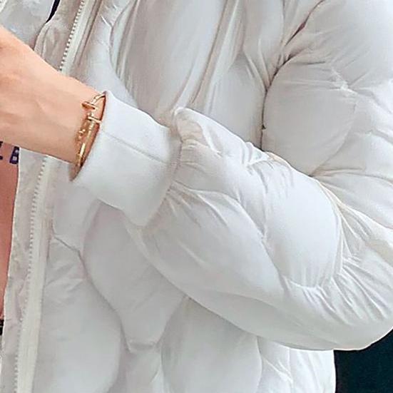 Down Padded Jacket Women's Mid-length Stand-up Collar Winter Korean Version Shiny Over-the-knee Padded Jacket Large Size Loose Solid Color Coats