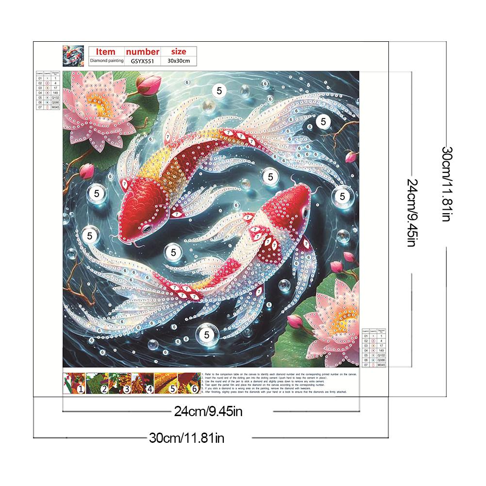 5D DIY Partial Special Shaped Drill Diamond Painting Kit Fish Decoration