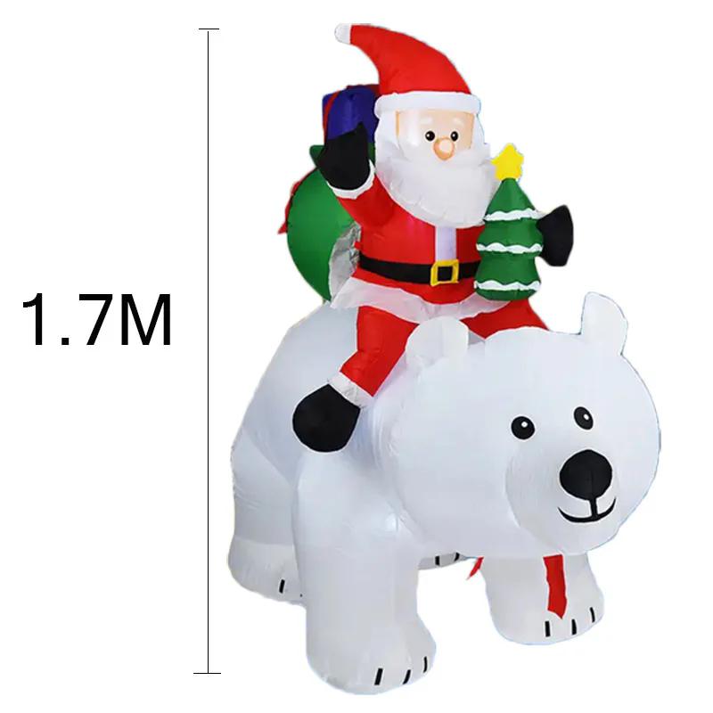 

2.1M Giant Christmas Inflatable Toy Santa Claus Bear Built-in LED Lights Yard Party Decoration Home Ornament Holiday Supplies RU Plug