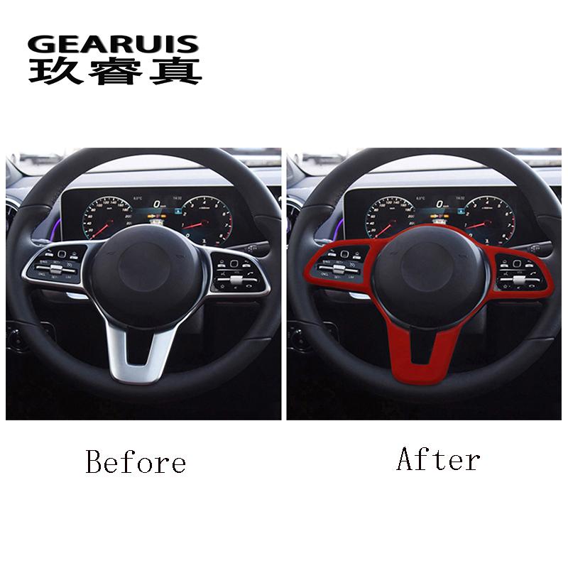 Suede Car Wrapping ABS Steering Wheel Buttons Cover Stickers Trim for Mercedes Benz A C E Class GLB GLC GLE W205 W167 W177