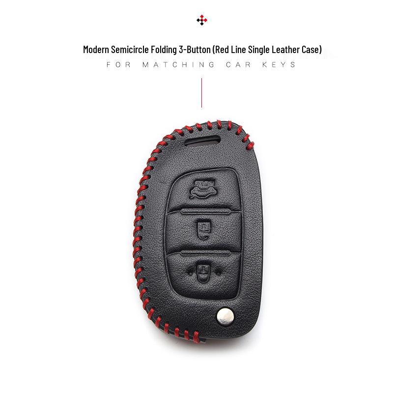 Hyundai Genuine Leather Key Case for Santa Fe, ix35, Mistra, Elantra, Reina, Veloster, Sonata