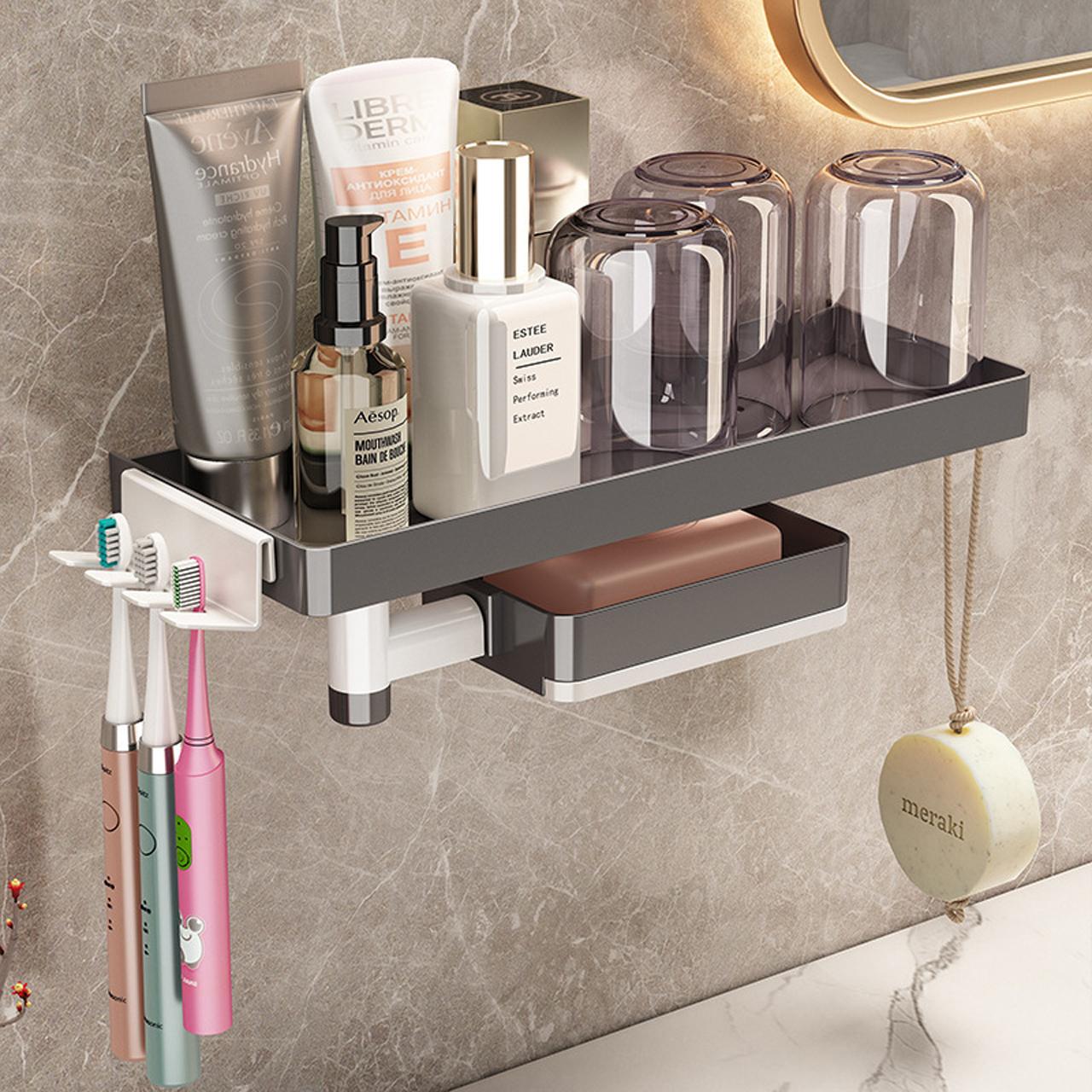 Three in one bathroom storage toothbrush rack storage rack soap box multifunctional storage rack
