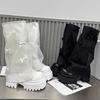 Spring 2025 New Super High Heel Thick Heel Net Boots Women's Small Hollow High Boots Breathable High Boots