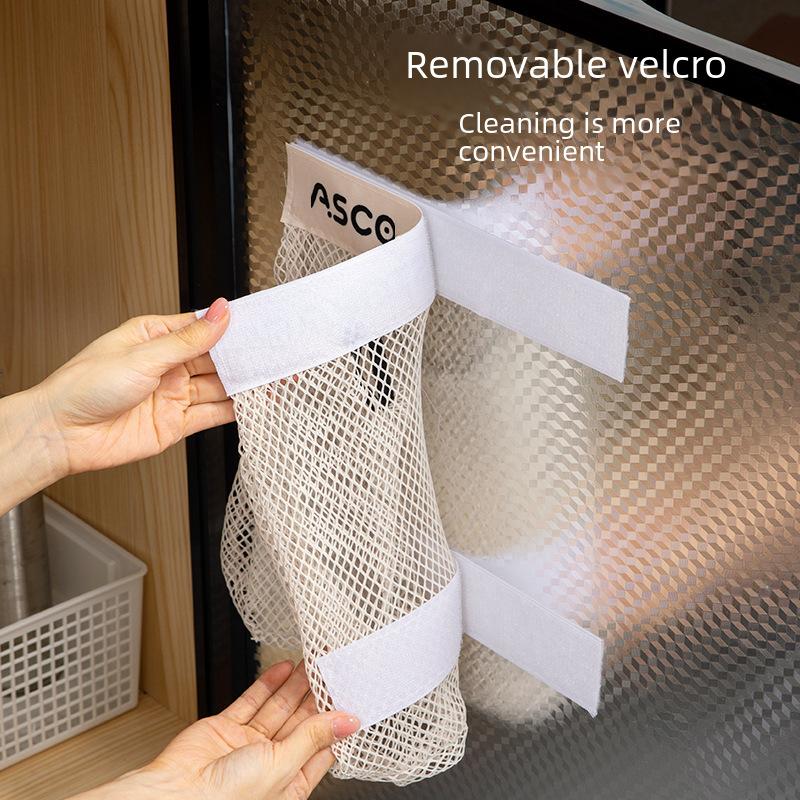 Wall Mounted Grocery Bag Storage Organizer, Kitchen Hanging Storage Bag Dispenser, Mesh Produce Bag Holder for Pantry Door