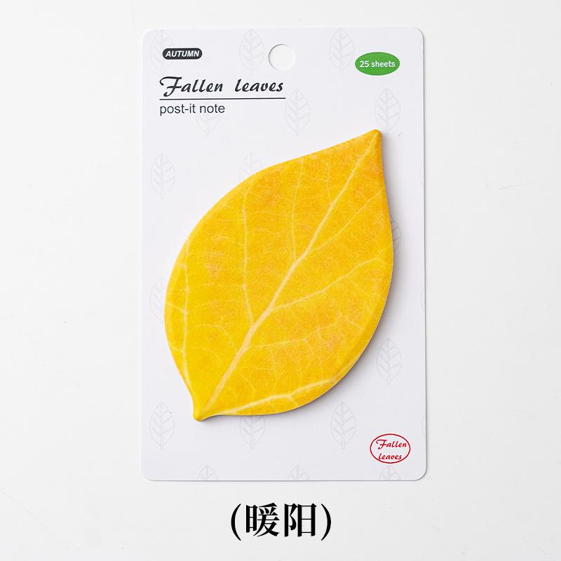Special Shaped Sticky Notes Cross Border Leaf N Time Stickers with High Grade Sense and Strong Stickiness Leaf Memo Message