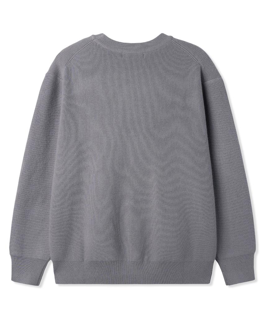 BAKKEN Soft Semi-Over Round Knit Bk8940_Gray
