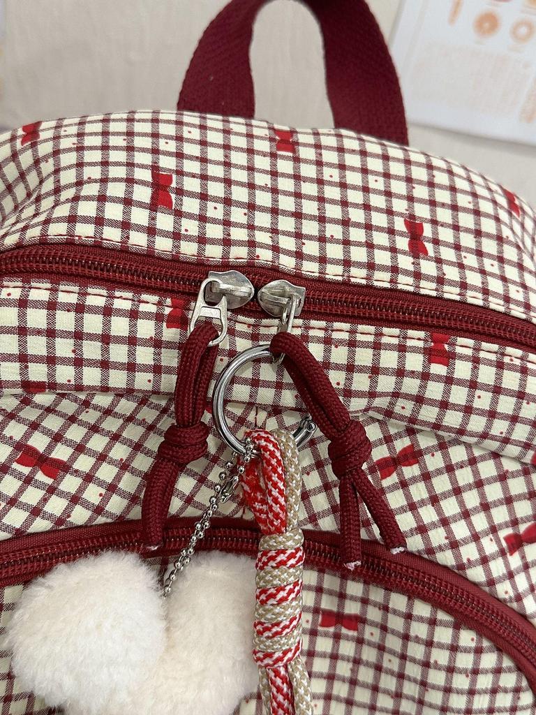 Słodki plecak w stylu japońskim z kokardą: Lekka, wodoodporna torba na ramię dla uczniów szkół średnich i ponadgimnazjalnych.