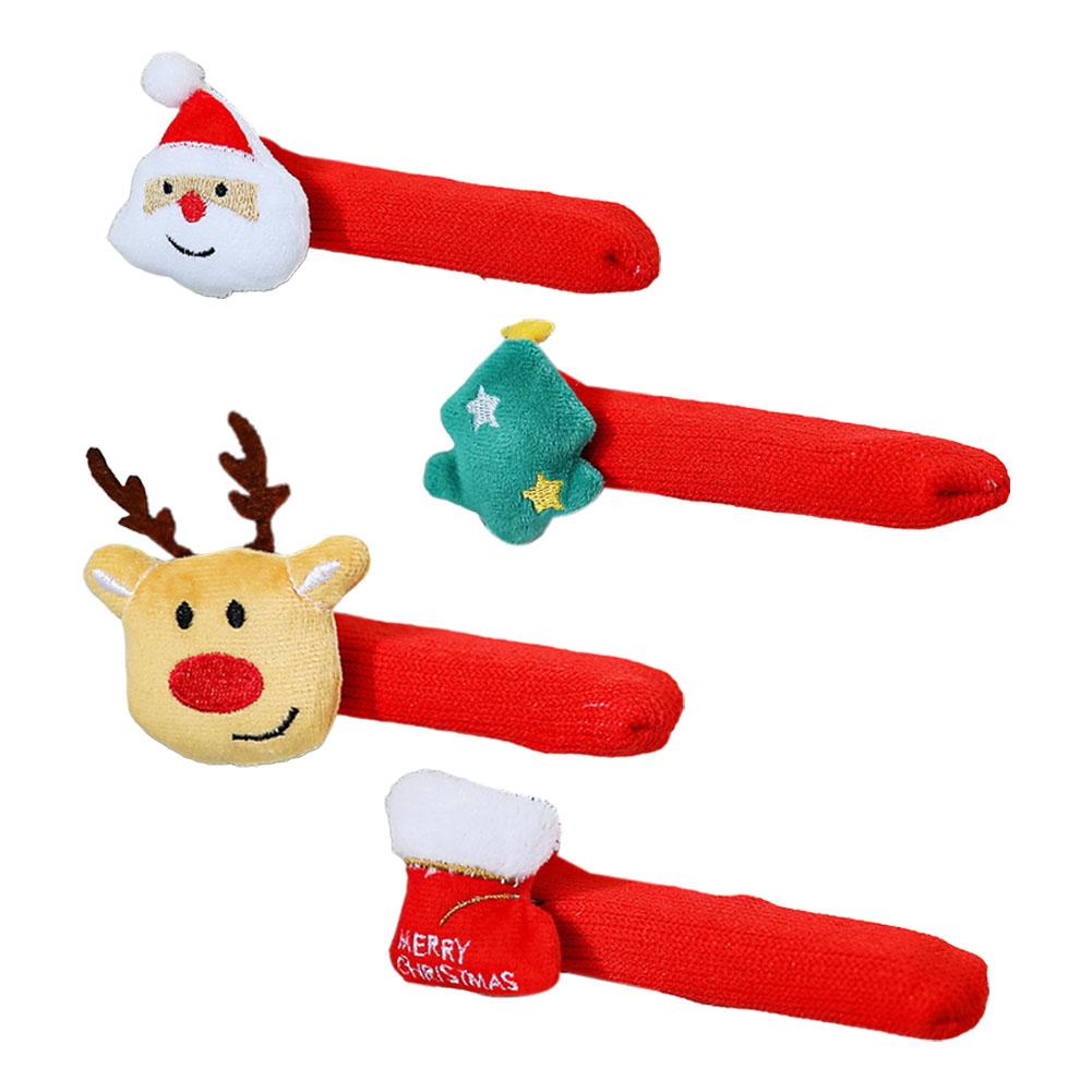 Christmas Decorations Door Handle Covers with Hanging Bells Soft Christmas Decors Xmas Pendant For Family Festives Accessories