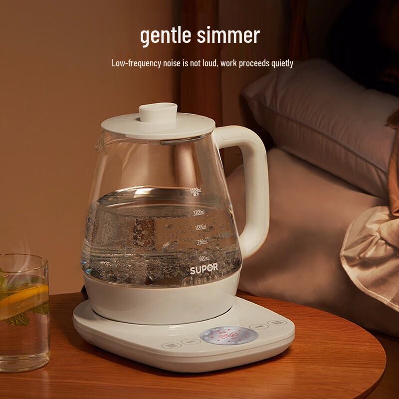 SUPOR 1.5L Multifunctional Glass Health Pot & Electric Kettle CN plug (adapter included)