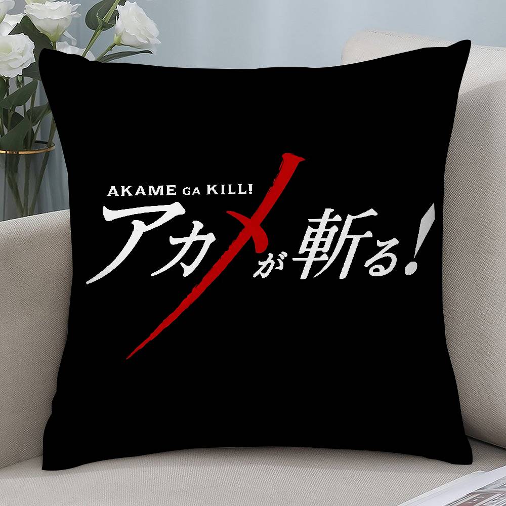 Anime A-Akame ga Kill Pillow Case Short plush Double-sided Print Square Throw Pillow Covers Sofa Home Cushion Decor