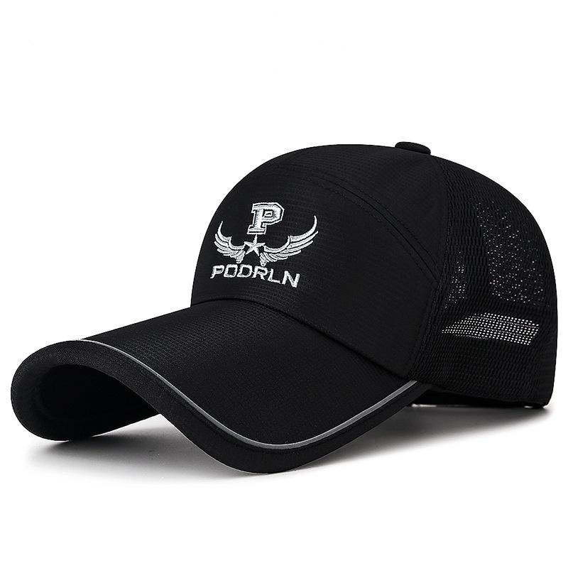 Casquette de baseball d'été pour homme à bande réfléchissante et à longue visière, pour l'extérieur, l'alpinisme, pare-soleil, protection solaire, pêche, maille respirante