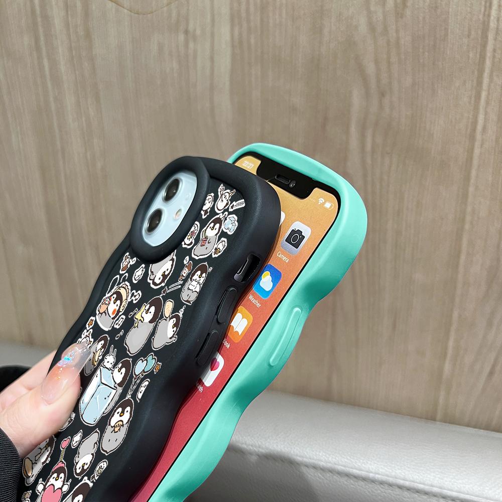 Gemaltes Muster Big Wave Edge Weiches Silikonmaterial Macaron-Telefongehäuse Stoßfestes Schutzgummigehäuse für iPhone Huawei Honor Infinix Tecno