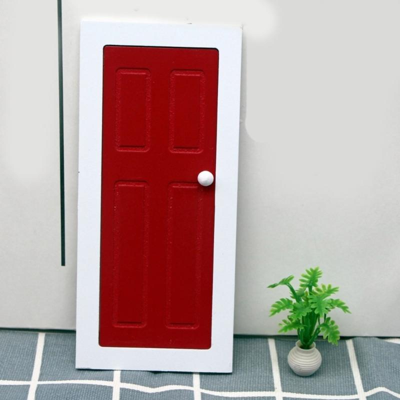 Retro Style 1/12 Scale Dollhouses Bathroom Classical Door Bathroom For DIY Room Decorations