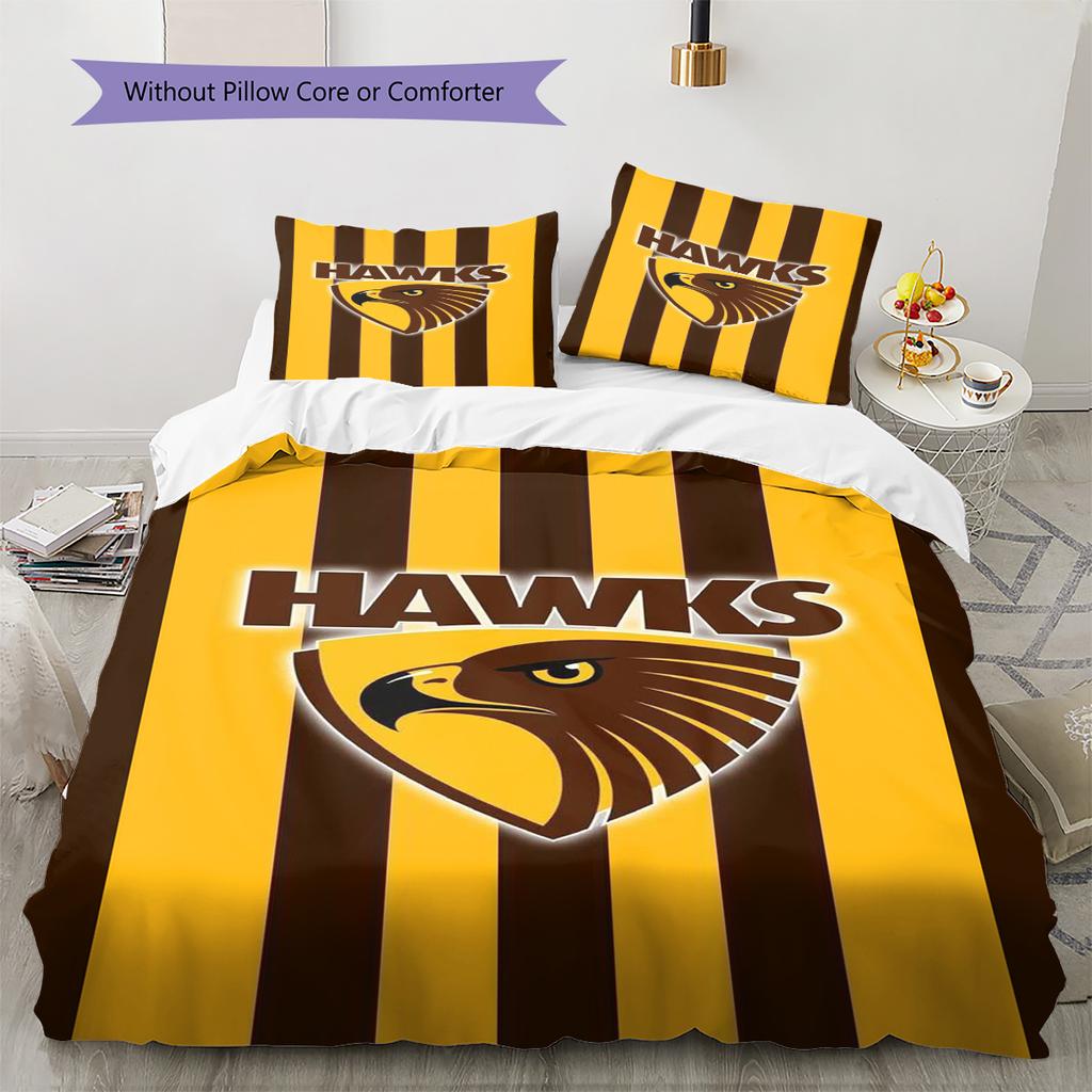 Hawthorn Hawks Muster Bettwäsche Set Bettbezug Kissenbezug Heimdekoration Geschenk (1 Bettbezug + 2 Kissenbezüge, ohne Füllung)
