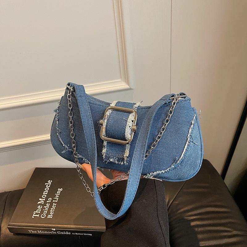 Underarm Bag Women's  New Line Casual Fashion Denim Shoulder Bag Small Bag