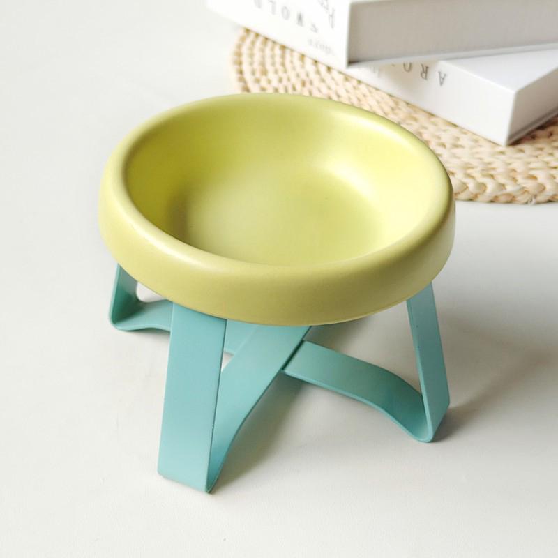 Neck Protection High Foot Cat Food Bowl Durable Cat Drinking Water Bowl Ceramic Cat Bowl Kittens Feeding Bowl Pet Supplies