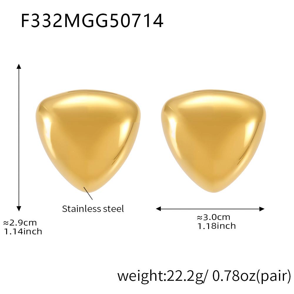 Qiong Yao 18K Gold-Plated Geometric Triangle Tassel Earrings with Glass Stones