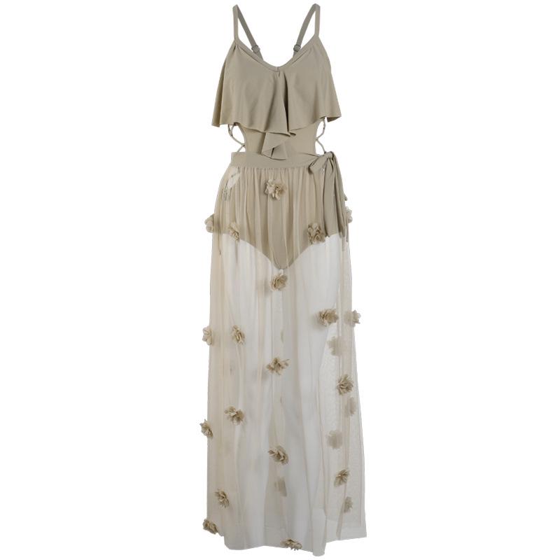 2025 Korean Style Women's One-Piece Swimsuit - Slimming, Conservative, Belly-Concealing, Small Chest Support, Sexy Solid Color Design