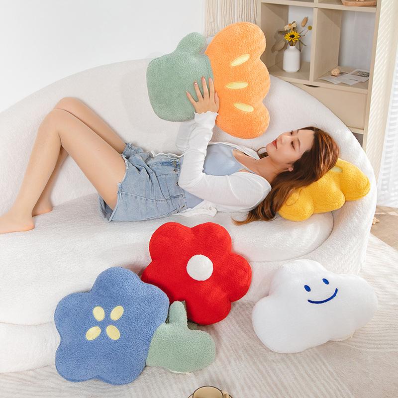 Nordischer Stil Blume Kissen Lächeln Wolke Wurfkissen Tulpe Sonnenblume Plüschtier Kuschel Plüschtiere Mädchenhaftes Zuhause Dekoration Geburtstagsgeschenke