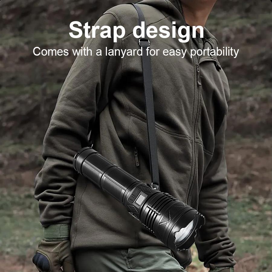 NEW 99000000LM Most Powerful LED Flashlight Rechargeable Type-c Flashlight Long Range Tactical Torch Light For Fishing Hunting