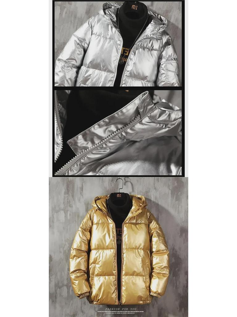 Men's 2023 Short Off-Season Down Jacket - Korean Style, Thickened, Winter Warm, Shiny, for Couples
