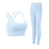Women's Nude Yoga Suit: Cross-Back Sports Bra & High-Waist Hip-Lift Yoga Pants